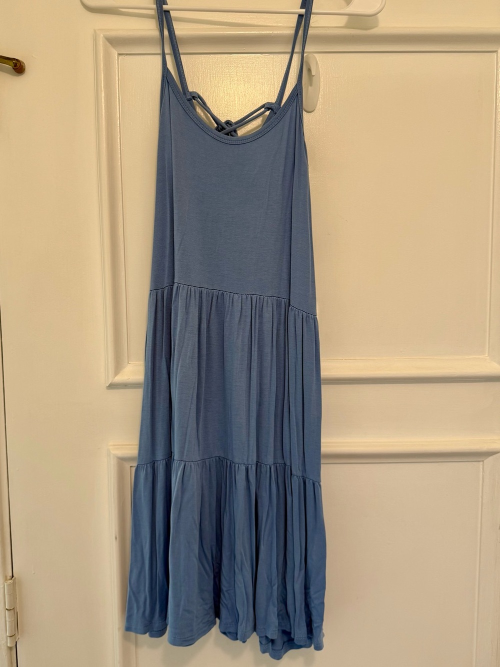 7th Ray Light Blue Tiered Spaghetti-Strap Dress
